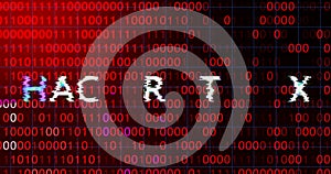 Hacker attack system hacked computer glitch virus inter system hacking concept.