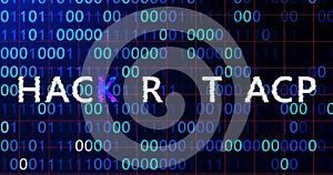 Hacker attack system hacked computer glitch virus inter system hacking concept.