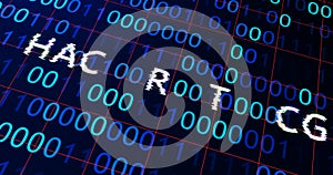 Hacker attack system hacked computer glitch virus inter system hacking concept.