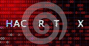 Hacker attack system hacked computer glitch virus inter system hacking concept.