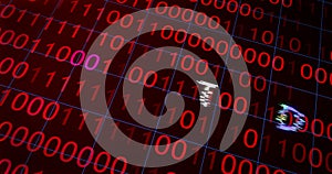 Hacker attack system hacked computer glitch virus inter system hacking concept.