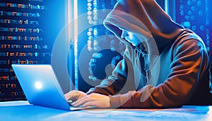 Internet crime, Hacking, and Malware concept. Generative Ai