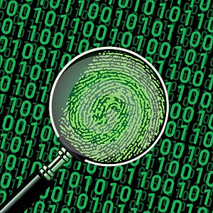 Hacker binary code and fingerprint
