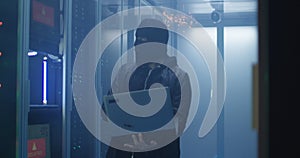 Hacker breaking server software and destroying computers