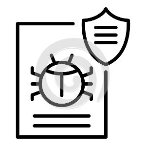 Hacker bug icon, outline style