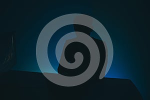 Hacker code in laptop. Cyber security, privacy or hack threat. Coder or programmer writing virus software, malware, internet