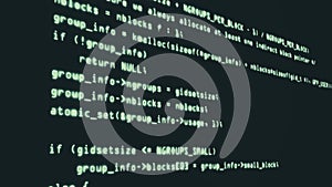 Hacker code running down a computer screen terminal. 3d rendering