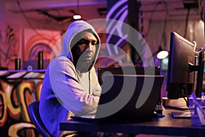 Hacker coding computer virus