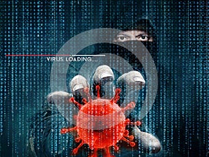 Hacker and computer virus - concept