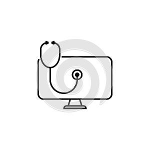 Hacker, curing computer virus icon on white background. Can be used for web, logo, mobile app, UI UX