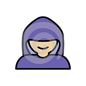 Hacker cyber attack icon. Simple color with outline vector elements of hacks icons for ui and ux, website or mobile application