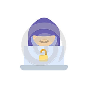Hacker cyber attack icon. Simple color vector elements of hacks icons for ui and ux, website or mobile application