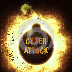 Hacker Cyberattack Malicious Infected Spyware 3d Illustration