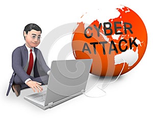 Hacker Cyberattack Malicious Infected Spyware 3d Rendering