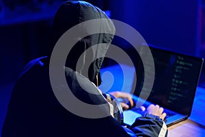 Hacker cyberattack representing data breach and cybersecurity threat in digital system