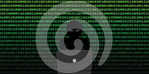 Hacker cybercrime concept binary code web background
