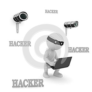 Hacker. 3D rendering