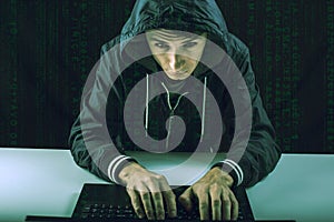 Hacker in the dark breaks the access to steal information