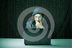 Hacker in the dark breaks the access to steal information