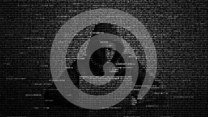 Hacker in data security concept. Hacker using laptop. Hacking the Internet. Cyber attack