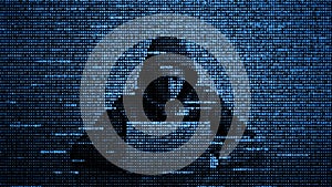 Hacker in data security concept. Hacker using laptop. Hacking the Internet. Cyber attack