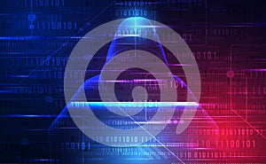 Hacker data security technology blue background, data secure theft, crime hack digital tech, abstract privacy hi tech binary code