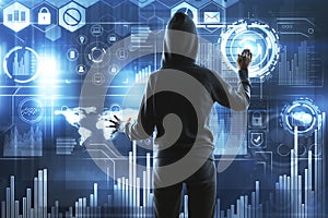 Hacker and digital interface