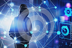 Hacker and digital network interface