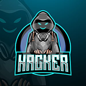 Hacker esport logo mascot design
