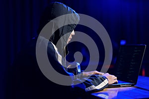 Hacker cyberattack representing data breach and cybersecurity threat in digital system