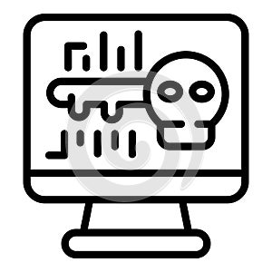 Hacker fraud icon outline vector. System lock