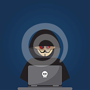 Hacker in front of a laptop