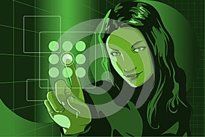 Hacker Girl Green