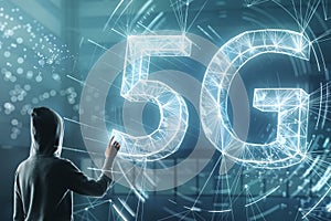 Mobile internet and hacking concept