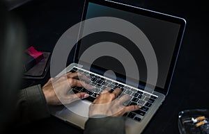 Hacker hacking a coding cyberspace information