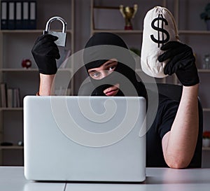 Hacker hacking computer late at night