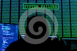 Hacker hacking computer password at night
