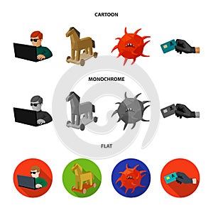 Hacker, hacking, system, internet .Hackers and hacking set collection icons in cartoon,flat,monochrome style vector