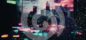 A hacker hacks into a computer network