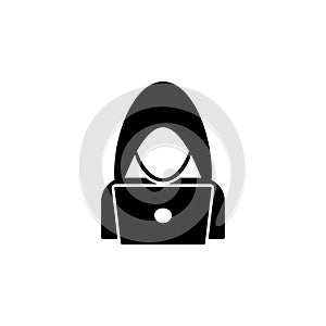 hacker icon. Element of cybersecurity icon for mobile concept and web apps. Glyph style hacker icon can be used for web and mobile