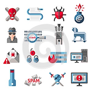 Hacker icons set vector design illustration