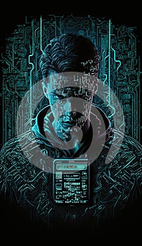 a hacker image technologic image Generative AI