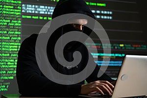 Hacker internet computer crime cyber attack network security programming code password protection