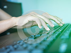 Hacker Keyboard Typing for Password Hacking Data Server Computer
