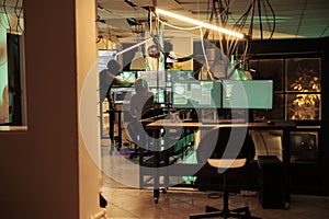 Hacker malicious software code running on computer screen