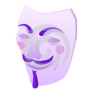 Hacker mask icon, isometric style