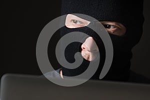 Hacker in a mask