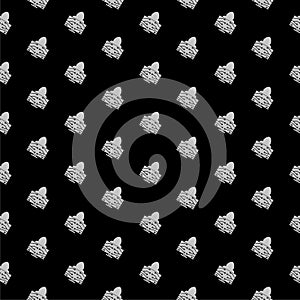 Hacker monitor icon pattern seamless isolated on black background