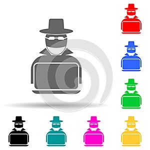 hacker multi color style icon. Simple glyph, flat vector of cyber security icons for ui and ux, website or mobile application