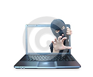 Hacker on notebook